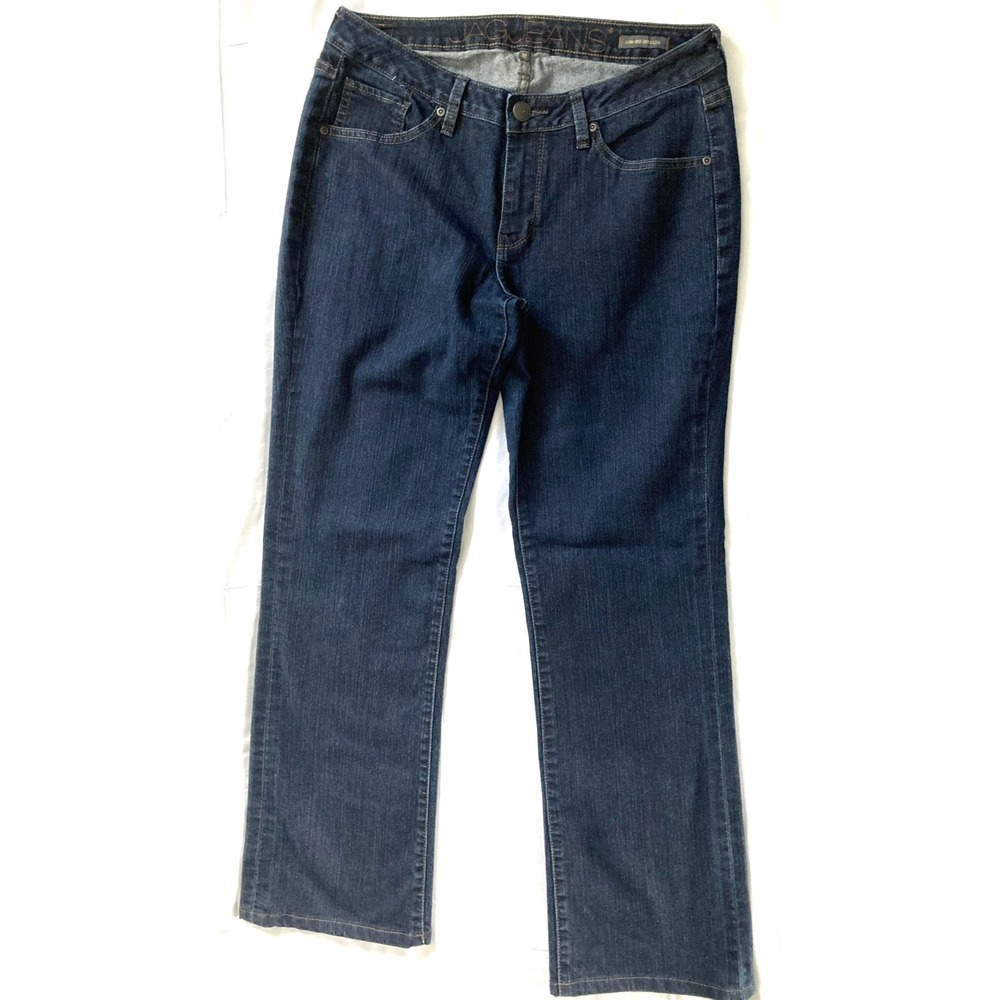 JAG Jeans Women 12 Blue Dark Wash Low Rise (9.5" Mid Rise) Bootcut Stretch Denim